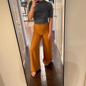 Mustard flare high waist pants